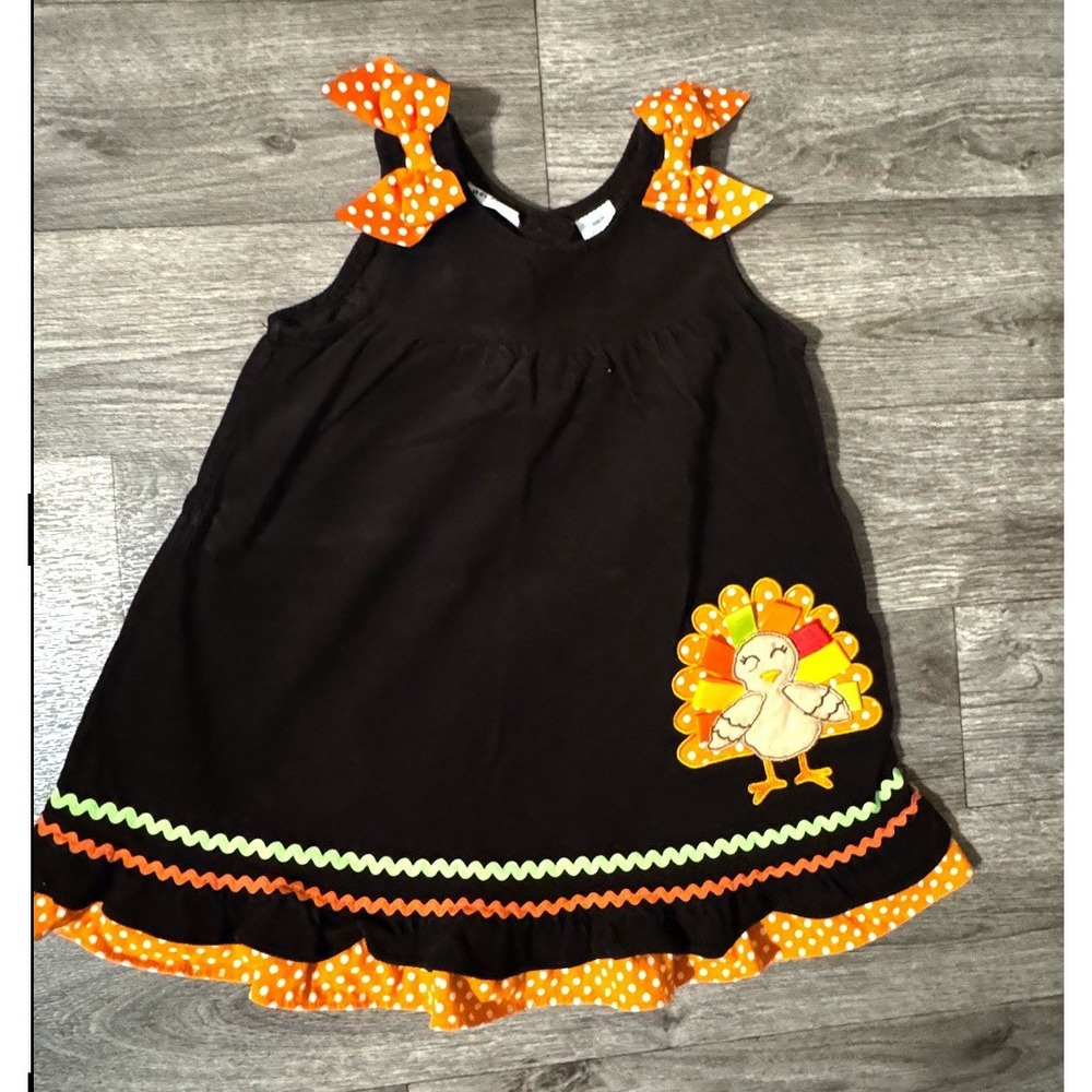 Blueberi Boulevard Thanksgiving Turkey Corduroy Jumper Dress Size 3T - Picture 3 of 7